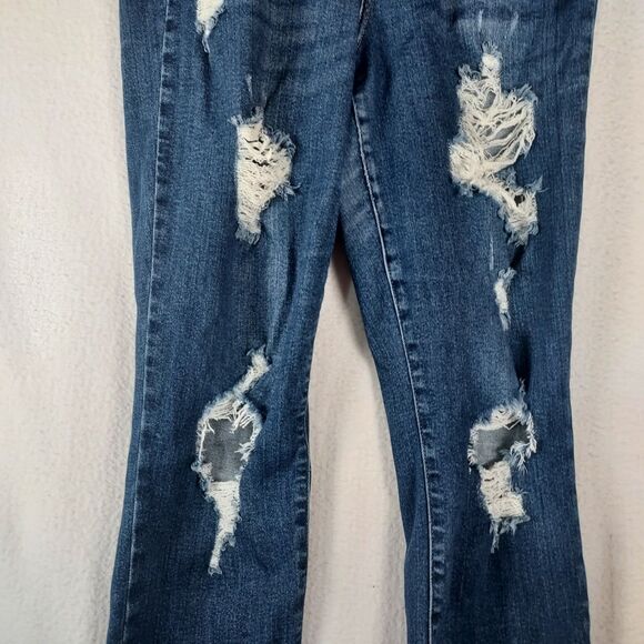 Judy Blue Distressed Jeans Women’s Size 9/29 Blue Denim Stretch Ripped Pants - Picture 4 of 13
